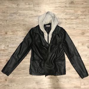 Charles and a Half Faux Leather Moto Jacket